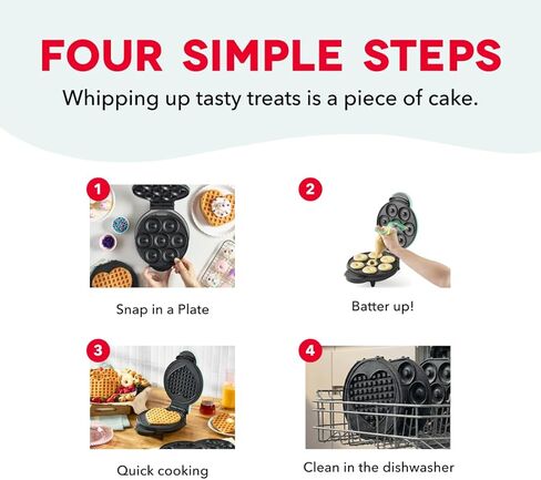 DASH MultiMaker Treat Maker System, Mini Donuts, Waffle Bites, Mini Cupcakes - Cream in Kuwait