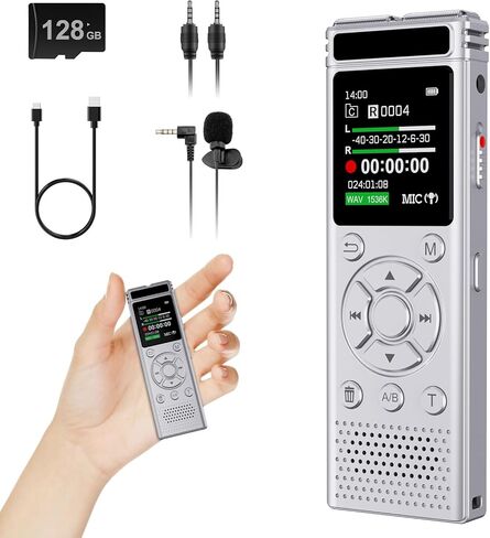 136GB Digital Voice Recorder with Playback,9000 Hours Audio Recording Device,Voice Activated Recorder with Noise Reduction,A-B Repeat,Mp3 Player and Password for Lectures Meeting/Classes/Interviews in Saudi Arabia