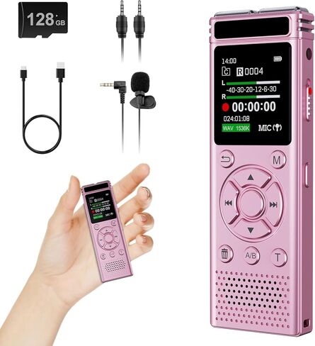 136GB Digital Voice Recorder with Playback,9000 Hours Audio Recording Device,Voice Activated Recorder with Noise Reduction,A-B Repeat,Mp3 Player and Password for Lectures Meeting/Classes/Interviews in Saudi Arabia