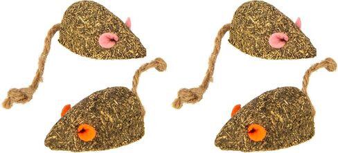 SmartyKat Instincts 4-Pack HappyNip Mouser Mayhem Compressed Catnip & Silvervine Cat Toys - Natural, 4-Pack in Kuwait