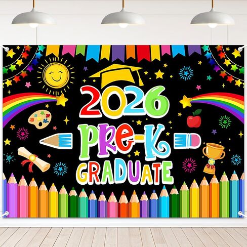 2025 خلفية التخرج ما قبل المدرسة قبل روضة الأطفال تهانينا زخرفة الحزب 2025 لافتة الحزب العليا ما قبل الروضة في مرحلة ما قبل المدرسة ، ديكور الفصول الدراسية (Black ، 82'x60 '' ') in Kuwait