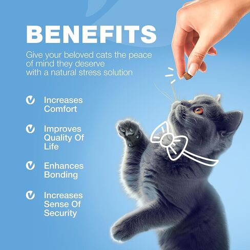 Cat Calming Treats - Hemp Calming Care for Cats - Cat Anxiety Relief - Storms, Travel, Grooming, Separation in Kuwait