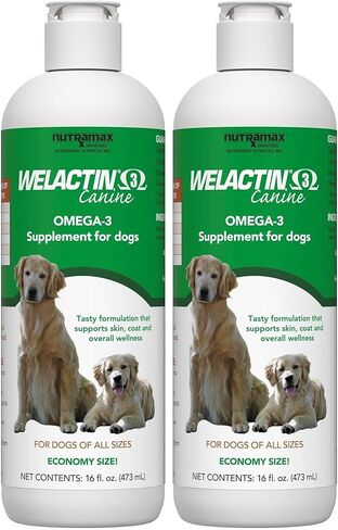 Nutramax welactin Omega -3 السمكة زيت السمك ومعطف المكملات الصحية السائل للكلاب - 16 أونصة in Kuwait