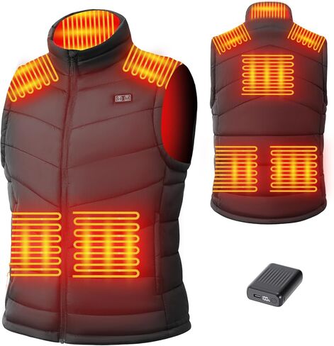 HILLSLTR Heated Vest for Men with Battery Pack included 7.4V 16000mAh Rechargeable, Men's Heated Vest for Hiking/Cycling in Saudi Arabia