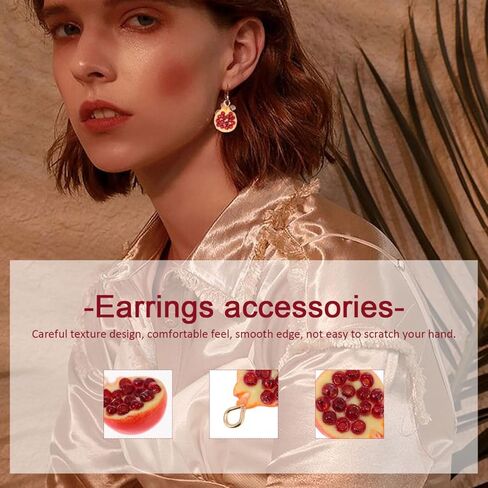 Exceart 4pcs Fruit Pertants Charms 3d Pomegranate Charms Fruit Frous Spacer Beads Resin Resin in Kuwait