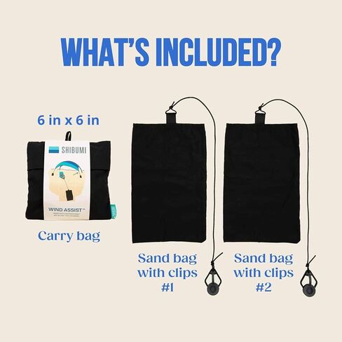 Shibumi Wind Assist, Accessory for Shibumi Shade® Beach Canopy That Helps to Provide Shade in Less Than Ideal Wind Conditions. Anchor Sides for Tent-Like Shape. Compatible with All Shibumi Shades® in Kuwait