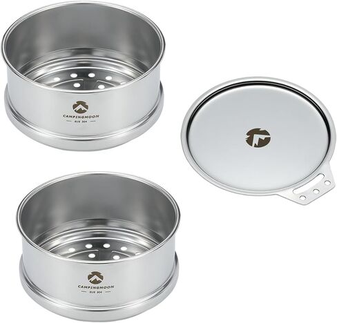 camping moon Mini Steamer φ4.7-Inch for Sierra Cup 304 Stainless Steel with Wood Lid S362-MG in Kuwait