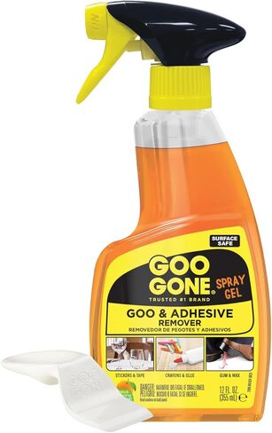 Goo Gone Adhesive Remover Spray Gel, Removes Chewing Gum, Grease, Tar, Stickers, Labels, Tape Residue, Oil, Blood, Lipstick, Mascara, 12 oz with Sticker Lifter in Kuwait