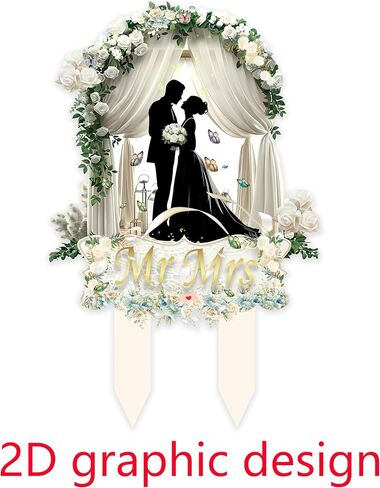 Mr and Mrs Wedding Cake Toppers - Bride and Groom Just Married Bridal Shower Wedding Toppers for Cake in Kuwait