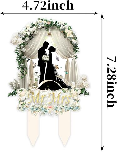 Mr and Mrs Wedding Cake Toppers - Bride and Groom Just Married Bridal Shower Wedding Toppers for Cake in Kuwait