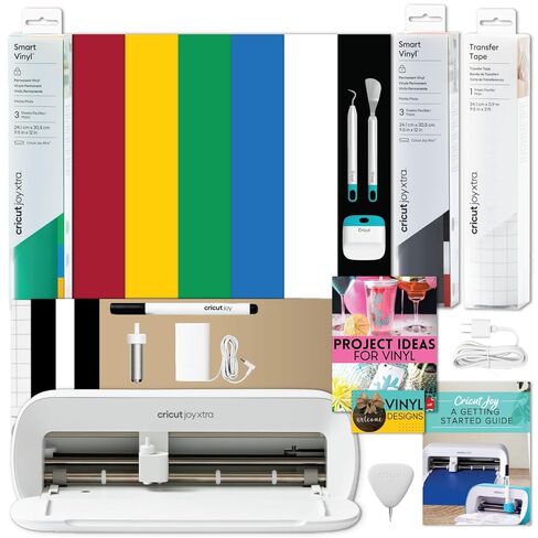Cricut Joy Xtra Machine with Smart Vinyl Rolls, Transfer Tape and Weeder Tool Beginner Bundle - Craft Machine Bundle with Materials to Start, DIY Crafts with this Beginner Friendly Cutting Machine Kit in Kuwait