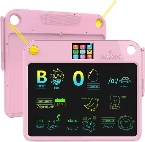 16 Inch LCD LearningTablet for Kids 3 4 5 6 7,Dual-Screen Learning Pad, 9 Educational Themes & Lightweight, Long Battery, Type-C Charging Erasable Doodle Board for Kids Travel Home Learning Toy Blue in Saudi Arabia