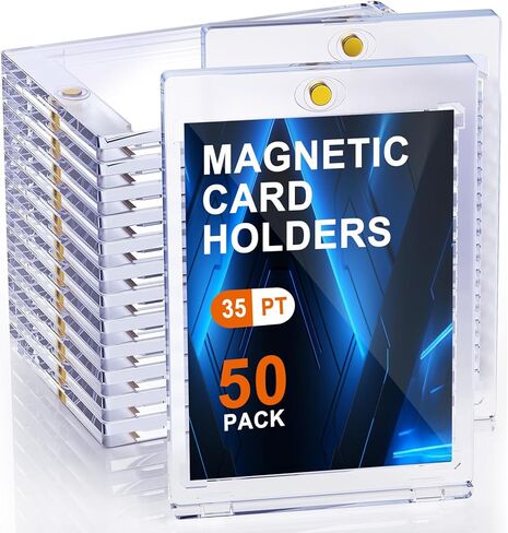 100pt Magnetic Card Holders, 15ct One Card Touch Holder for Trading Cards, Baseball Card Protectors Hard Plastic, Magnetic Thick Card Display Case for Sports Cards, Game Cards in Kuwait