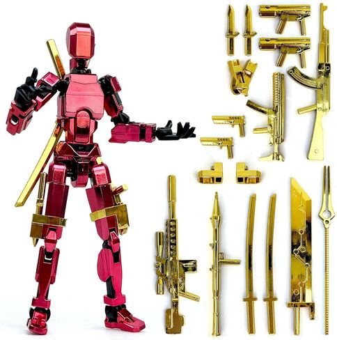 Already Assembled T13 Action Figure Accessories,Dummy 13 T13 Multi-Jointed Movable,for Collectors Desktop Decorations t-13 Movability 3D Printed Toys (Metallic Style) in Saudi Arabia