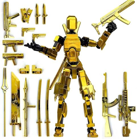 Already Assembled T13 Action Figure Accessories,Dummy 13 T13 Multi-Jointed Movable,for Collectors Desktop Decorations t-13 Movability 3D Printed Toys (Metallic Style) in Saudi Arabia