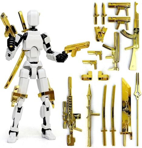 Already Assembled T13 Action Figure Accessories,Dummy 13 T13 Multi-Jointed Movable,for Collectors Desktop Decorations t-13 Movability 3D Printed Toys (Metallic Style) in Saudi Arabia