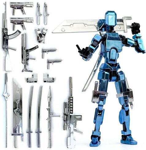 Already Assembled T13 Action Figure Accessories,Dummy 13 T13 Multi-Jointed Movable,for Collectors Desktop Decorations t-13 Movability 3D Printed Toys (Metallic Style) in Saudi Arabia