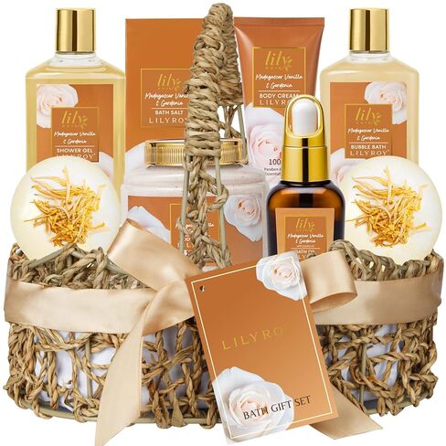 مجموعة هدايا Bath & Body لـ Mothers - سلة هدايا SPA ذات 18 قطعة للنساء ، مجموعة حمام متدلية مع قنبلة حمام | عيد الميلاد ، هدايا أعياد الميلاد ، هدية مثالية للعطلات لها وأمي جميع المناسبات in Kuwait