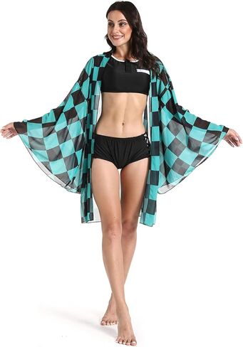 Roocnie Womens Demon Tanjiro Swimsuit Bikini Anime Summer Bathing Suit Cosplay Costume in Kuwait