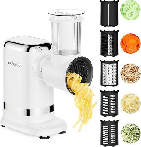 GVODE Slicer Shredder Attachment for Kitchenaid Stand Mixer, Cheese Grater Attachment for Kitchenaid with 5 Blades, Large Feed Chute Salad Maker for Kitchenaid Mixer Accessories in Kuwait