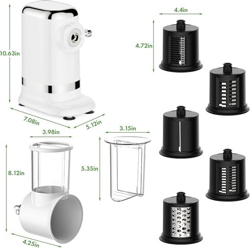 GVODE Slicer Shredder Attachment for Kitchenaid Stand Mixer, Cheese Grater Attachment for Kitchenaid with 5 Blades, Large Feed Chute Salad Maker for Kitchenaid Mixer Accessories in Kuwait