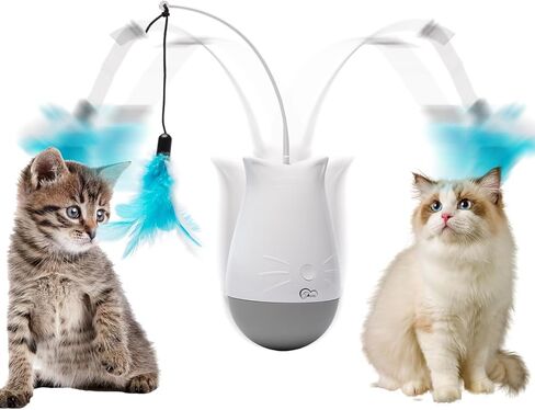 DOEL Interactive Cat Toys, Cat Feather Toys, Automatic Cat Toy for Indoor Cat, Electrical Cat Tumbler Toys for Kitten&Adult, Battery Powered Cat Toy, Cat Exercise Toys, Gift for Cat in Saudi Arabia