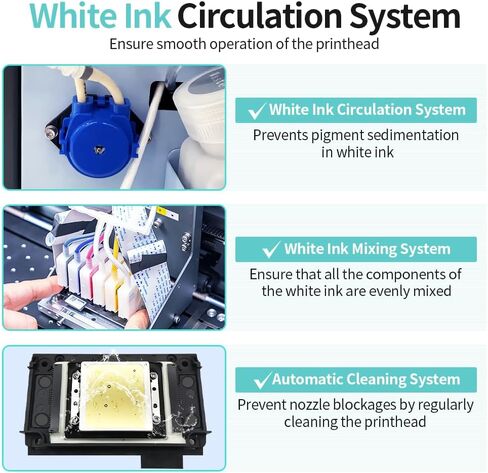 PYD Life DTF Printer A3 Transfer Printing Machine T-Shirt Direct to Film Printer with Epson XP600 Printhead,with White Ink Circulation System, Mixing and Automatic Cleaning System in Kuwait