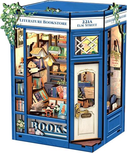 Cutefun Book Nook Kit - DIY Miniature House Kit for Adults, Teens and Beginners, Japanese Tea Room Booknook Tiny House Bookshelf Decor 3D Wooden Puzzles, Gifts for Friends and Family (Tea House) in Kuwait