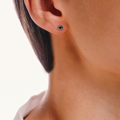 14k White Gold Black Diamond Stud Earrings (2cttw) in Saudi Arabia