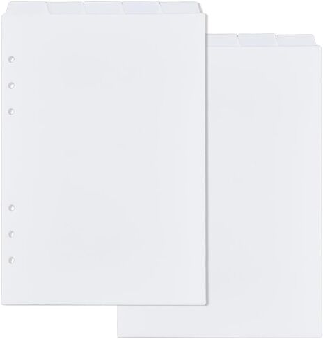SUPERFINDINGS 2 Sets 10 Sheets A5 Index Binder Dividers Black Plastic 6 Ring Binder Dividers Binder 5-Tab Binder Dividers Index Dividers with Top Tabs for Planner Notebook Loose Leaf Binders in Saudi Arabia