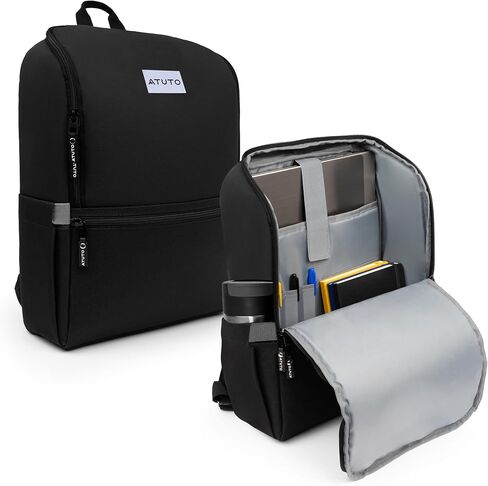 Slim Laptop Backpack for Men - Business Work Backpack for Men with Luggage Strap and Trolley Sleeve - Airflow Back, Fully Padded with Laptop Compartment (Black) in Kuwait