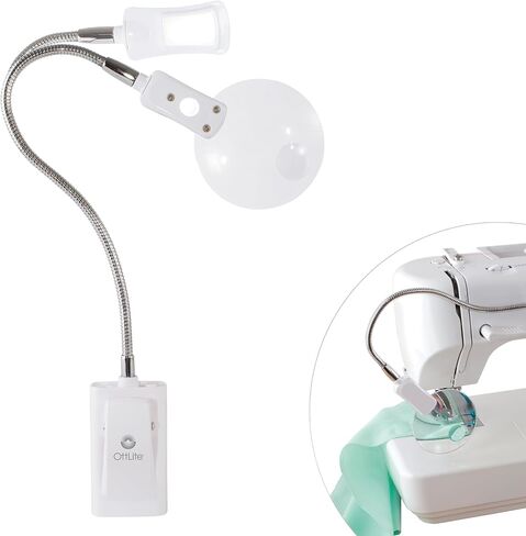 OttLite LED 2 in 1 Sewing Machine Light | Clip Lamp, Sewing Machine Lamp | Lighted 3X Optical Grade Magnifier, 5X Spot Viewer | Great for Home, Workshop (Pink) in Kuwait