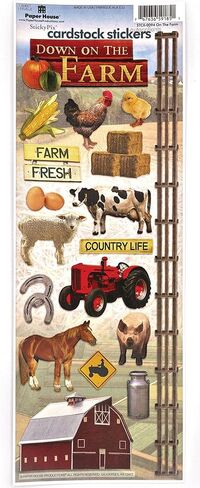 Paper House Productions STCX-0094E Cardstock Stickers, On the Farm (6-Pack) in Saudi Arabia