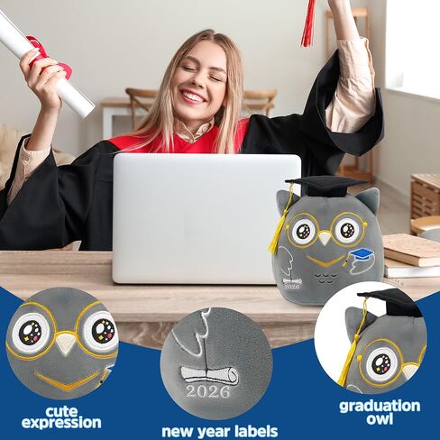 التخرج Axolotl Plush Toy: 8 بوصة 2025 Pink Axolotl محشو بالحيوان مع غطاء التخرج ، فئة لطيفة من 2025 ، هدايا التخرج للجامعة ، طلاب المدارس الابتدائية ، in Kuwait