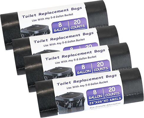 40PCS Biodegradable Camping Toilet Bags, 22L Capacity, Portable Toilet Bags for portable potty, Camping Toilet Accessories for Eco-Friendly Waste Disposal in Outdoor Adventures in Kuwait