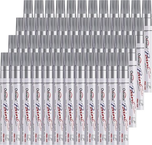 Overseas 48 Red Paint Pens Markers, Oil Based Permanent Markers Set - Quick Drying, Waterproof, Fade-Resistant, Medium Tip Paint Pens for Wood, Metal, Rock, Ceramic, Plastic, Canvas, Glass, Rubber in Kuwait