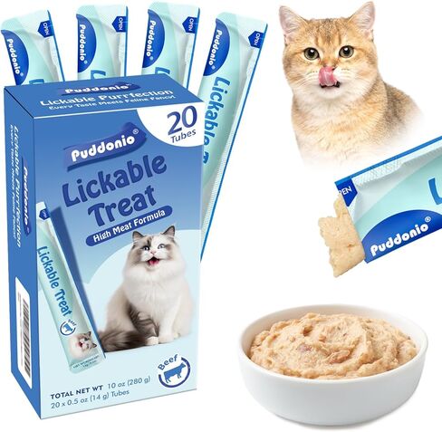 عالي اللحم محتوى القطة الرطبة القابلة لللعق ، وجبات قطة هريس ناعمة قابلة للضرب - 0.5 أوقية كل أنبوب ، 20 أنبوب in Kuwait