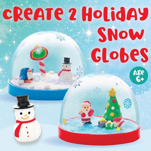 Creativity for Kids Make Your Own Holiday Snow Globes - Christmas Gifts and Crafts for Girls, Create 2 Snow Globes for Kids, Holiday Crafts for Kids Ages 6-8+, Christmas Activities for Kids in Kuwait