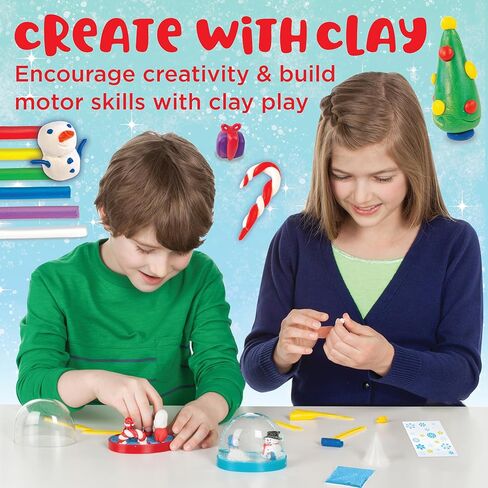 Creativity for Kids Make Your Own Holiday Snow Globes - Christmas Gifts and Crafts for Girls, Create 2 Snow Globes for Kids, Holiday Crafts for Kids Ages 6-8+, Christmas Activities for Kids in Kuwait