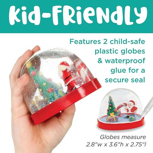 Creativity for Kids Make Your Own Holiday Snow Globes - Christmas Gifts and Crafts for Girls, Create 2 Snow Globes for Kids, Holiday Crafts for Kids Ages 6-8+, Christmas Activities for Kids in Kuwait