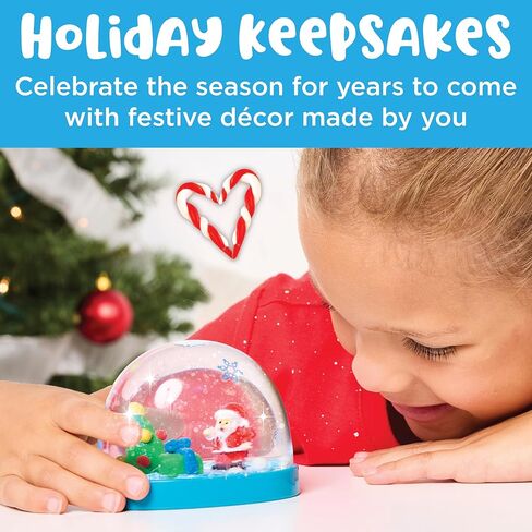 Creativity for Kids Make Your Own Holiday Snow Globes - Christmas Gifts and Crafts for Girls, Create 2 Snow Globes for Kids, Holiday Crafts for Kids Ages 6-8+, Christmas Activities for Kids in Kuwait