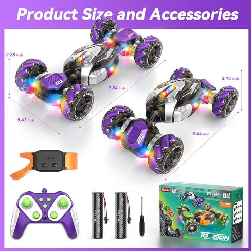 الإيماءات استشعار RC Stunt Car ، والسيارات التحكم عن بُعد ألعاب محول العمر 5-7 6-12 8 9 10 11 سنة فتيان ، ألعاب هدايا عيد ميلاد للأطفال ، 2.4 جيجا هرتز التحكم في اليد 360 درجة تدور in Kuwait