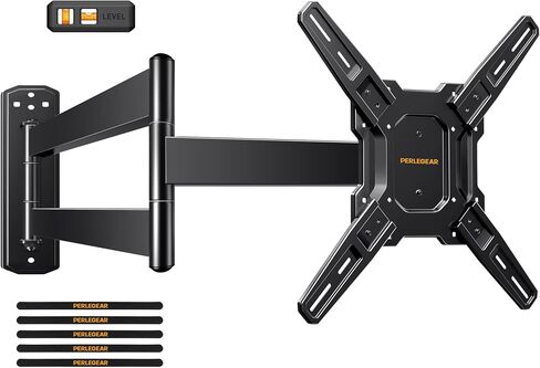Perlegear Long Arm TV Wall Mount for 26-65 inch TVs up to 100 lbs, Corner TV Mount Bracket with 31.65" Extension, Swivel, Tilt Articulating Arms, Full Motion TV Wall Mount, Max VESA 400x400mm PGMF25B in Kuwait