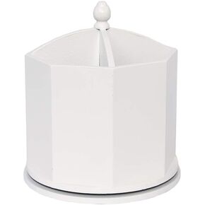 Spinning Desktop Organizer – Gray 4 Compartment Rotating Mail and Stationary Holder – Quality Wooden Design – Pen and Pencil Cup and Sorter – by Designstyles in Kuwait