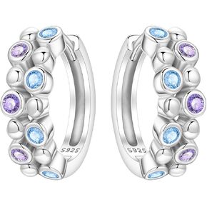 Earrings for Women, 925 Sterling Silver Hoop Earring Jewelry for Women, Colorful Cute Fashion Graduation Birthday Gifts for Teen Girls in Kuwait