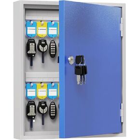 WeHere 40 Key Box Wall Mount, Metal Locking Key Cabinet Organizer with Key Tags Key Safe Security Storage Lockbox Holder for Valets, Hotels, Car and House Keys, Key Keeper Box in Kuwait