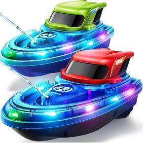 Syma 2 Pack RC Boats for Kids 8-12 ، قارب سباق التحكم عن بُعد للمسبح مع مصابيح LED ، و 40 دقيقة من اللعب in Kuwait