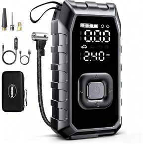 ضاغط هواء محمول منفاخ الإطارات، ضاغط هواء لاسلكي أسرع 2X، 20000 مللي أمبير و180 رطل لكل بوصة مربعة وأسطوانة مزدوجة، مضخة هواء كهربائية للمركبات الثقيلة والسيارات والدراجات النارية والدراجة والكرة (P235-09) in Kuwait