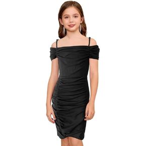 Teen Girls Elegant Junior Dress High Waist A-Line Homecoming Casual Party Special Occasion Dance Dresses,8-14 Years in Kuwait