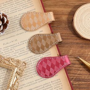 2PCS Vintage Magnetic Leather Bookmark, Leather Magnetic Bookmarks for Women, Magnetic PU Bookmarks Clip Book Accessories in Saudi Arabia